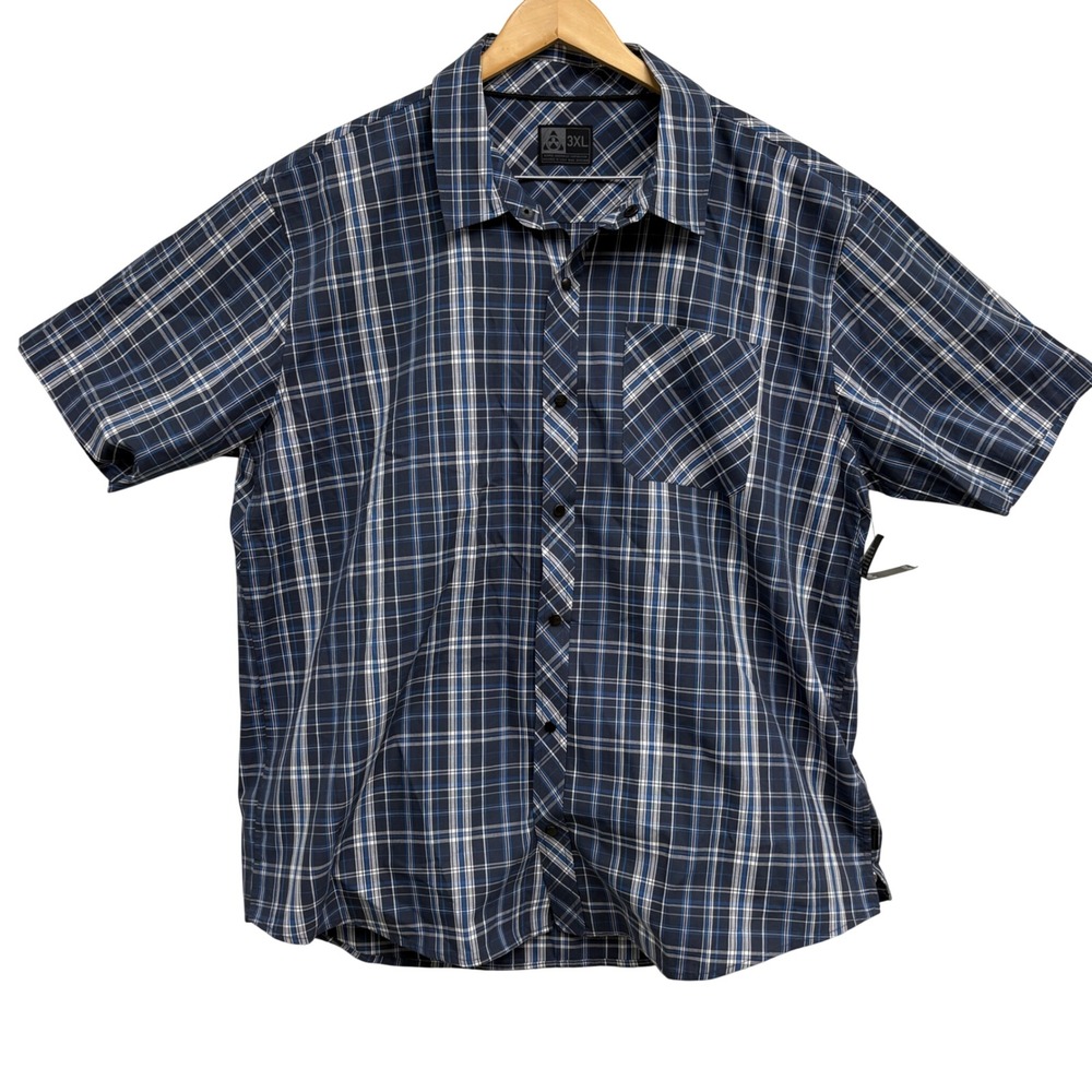 Magpul Rainey SS Plaid Navy Blue Tactical Snap Front Shirt Mens 3XL MAG738 NEW